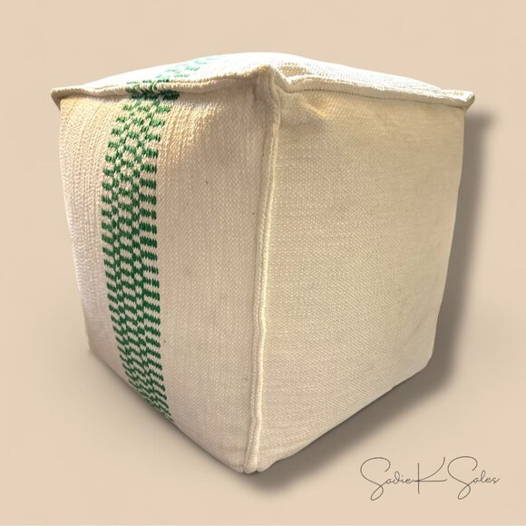 Checkered Stripe Indoor/Outdoor Ottoman Pouf - Hearth & Hand Magnolia 2024 - Picture 7 of 7